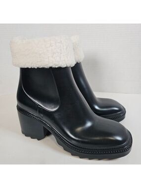 I.N.C. Women Black Waterproof Eadin Casual Block Heel Rain Ankle Boots Size 6